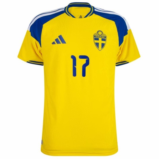 Hombre Camiseta Suecia 2026 Local Auténtica Mundial GYÖKERES #17