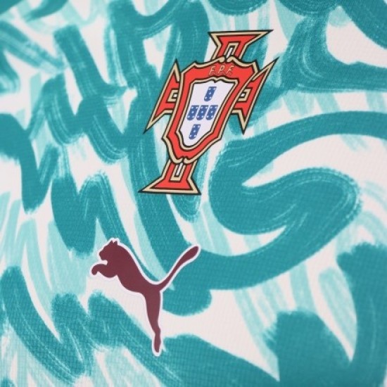 Camiseta de Entrenamiento Prepartido de la Copa Mundial 2026 de Portugal Tercera Equipación Verde para Hombre Camiseta de Entrenamiento Prepartido de la Copa Mundial 2026 de Portugal Tercera Equipación Verde para Hombre