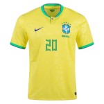 Vinicius Junior #20 Brasil Camiseta de Local Mundial 2022
