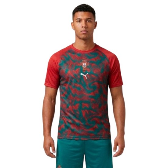 Camiseta de Entrenamiento Prepartido de la Copa Mundial 2026 de Portugal Tercera Equipación Roja para Hombre