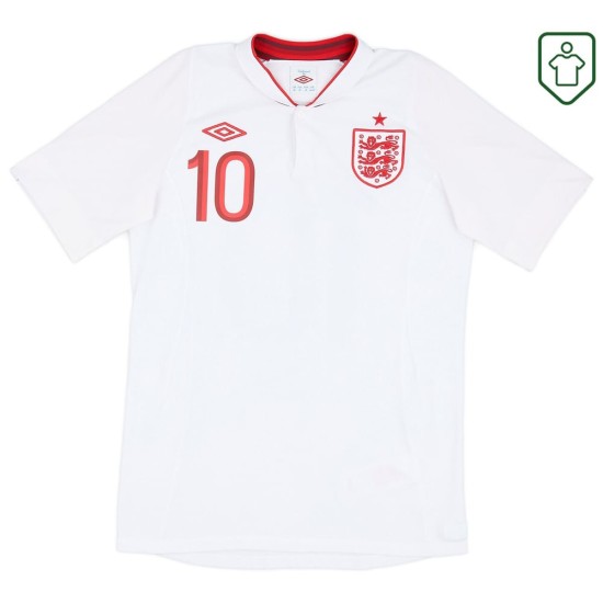 Camiseta retro local Inglaterra 2012/13 para hombre Rooney #10