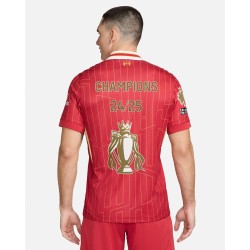 Camiseta Mujer Liverpool 2024/25 Local Campeones LFC + Trofeo Dorado + Insignia