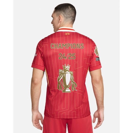 Camiseta Mujer Liverpool 2024/25 Local Campeones LFC + Trofeo Dorado + Insignia