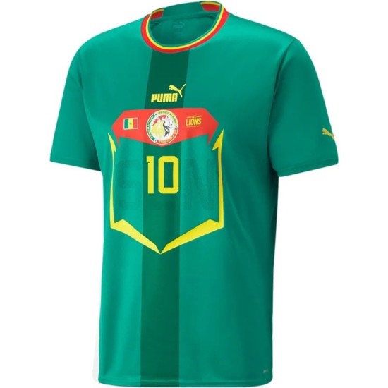 Sadio Mané #10 Senegal Camiseta de Visita Mundial 2022 Sadio Mané #10 Senegal Camiseta de Visita Mundial 2022