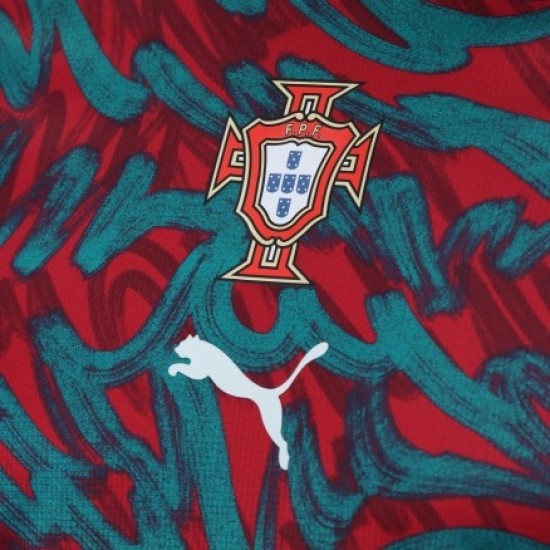 Camiseta de Entrenamiento Prepartido de la Copa Mundial 2026 de Portugal Tercera Equipación Roja para Hombre