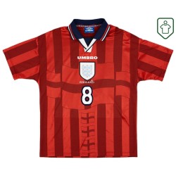 Camiseta retro visitante Inglaterra 1997/99 para hombre Gascoigne #8