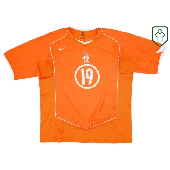Camiseta retro local Países Bajos 2004/06 para hombre Robben #19