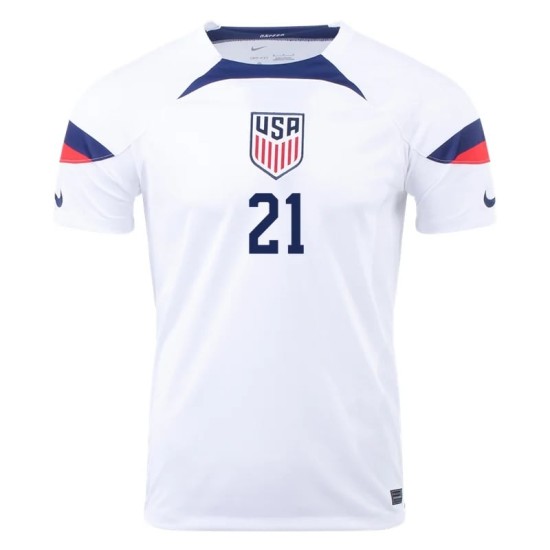 Timothy Weah #21 USMNT Camiseta de Local Mundial 2022