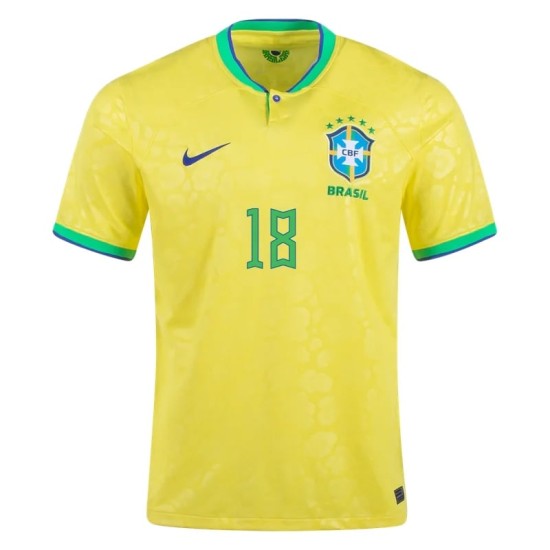 Gabriel Jesus #18 Brasil Camiseta de Local Mundial 2022 Gabriel Jesus #18 Brasil Camiseta de Local Mundial 2022