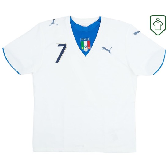 Camiseta retro visitante Italia 2006 para hombre Del Piero #7