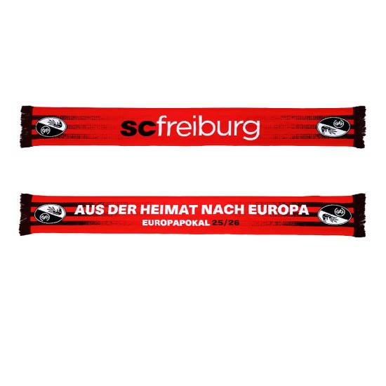 SC Freiburg Bufanda 2025/26 From Home To Europe – Rojo
