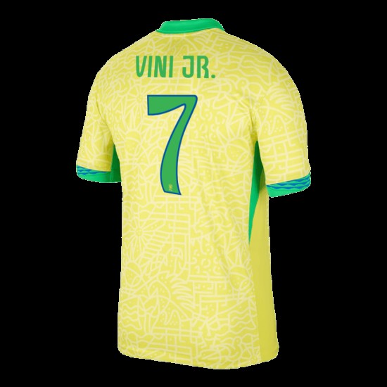 VINI JR. #7 Brasil Camiseta de Local Copa América 2024 VINI JR. #7 Brasil Camiseta de Local Copa América 2024