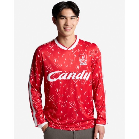 Camiseta retro local Candy manga larga Liverpool 1989/91 de hombre