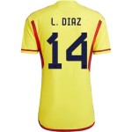 Luis Diaz #14 Colombia Camiseta de Local Mundial 2022