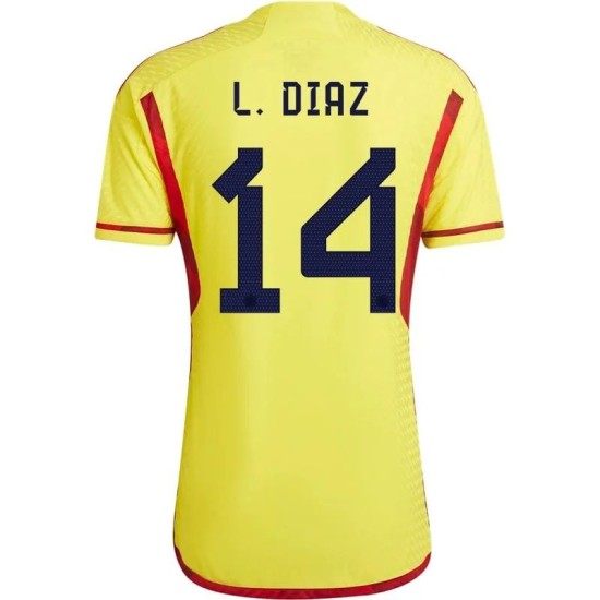 Luis Diaz #14 Colombia Camiseta de Local Mundial 2022