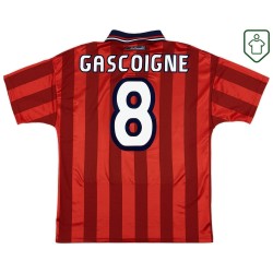 Camiseta retro visitante Inglaterra 1997/99 para hombre Gascoigne #8