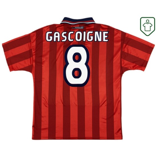 Camiseta retro visitante Inglaterra 1997/99 para hombre Gascoigne #8 Camiseta retro visitante Inglaterra 1997/99 para hombre Gascoigne #8