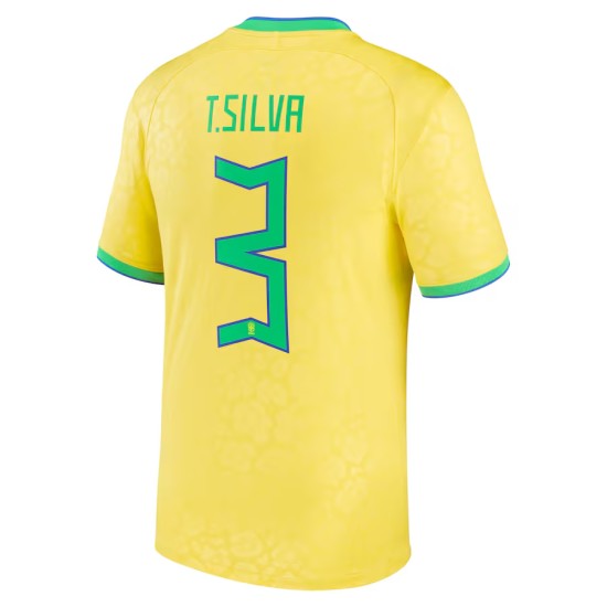 Camiseta de casa T.SILVA Brasil 2022/23 para niños