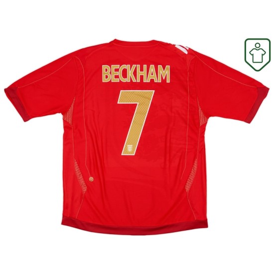 Camiseta retro visitante Inglaterra 2006/08 para hombre Beckham #7 Camiseta retro visitante Inglaterra 2006/08 para hombre Beckham #7