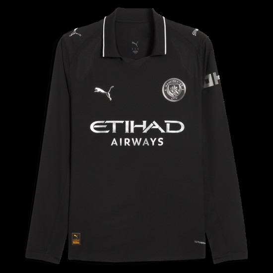 Camiseta de Visitante de Manga Larga Hombre Manchester City 2025/26 Camiseta de Visitante de Manga Larga Hombre Manchester City 2025/26