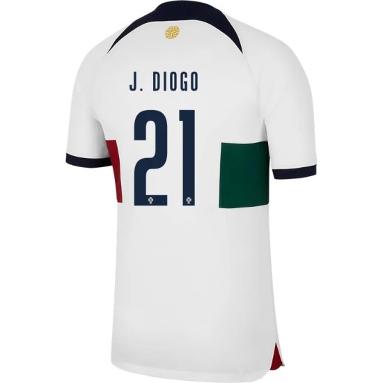 Diogo Jota #21 Portugal Camiseta de Visita Mundial 2022
