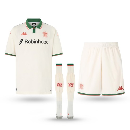 Equipación visitante 2025/26 del OGC Nice para niño