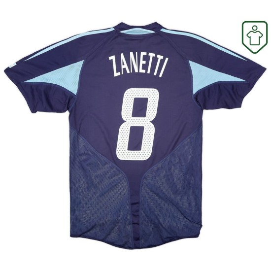 Camiseta retro visitante Argentina 2004/05 para hombre Zanetti #8
