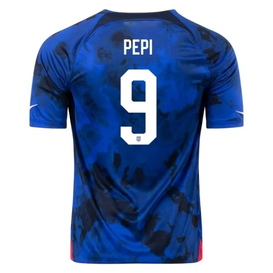 Ricardo Pepi #9 USMNT Camiseta de Visita Mundial 2022 Ricardo Pepi #9 USMNT Camiseta de Visita Mundial 2022