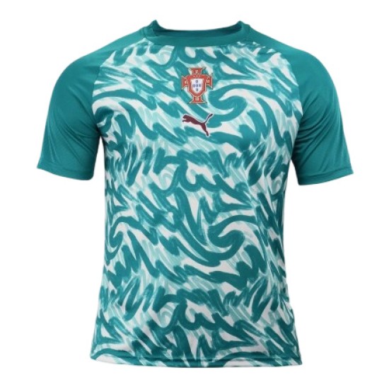 Camiseta de Entrenamiento Prepartido de la Copa Mundial 2026 de Portugal Tercera Equipación Verde para Hombre Camiseta de Entrenamiento Prepartido de la Copa Mundial 2026 de Portugal Tercera Equipación Verde para Hombre
