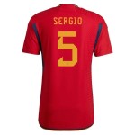 Sergio Busquets #5 España Camiseta de Local Mundial 2022 Sergio Busquets #5 España Camiseta de Local Mundial 2022