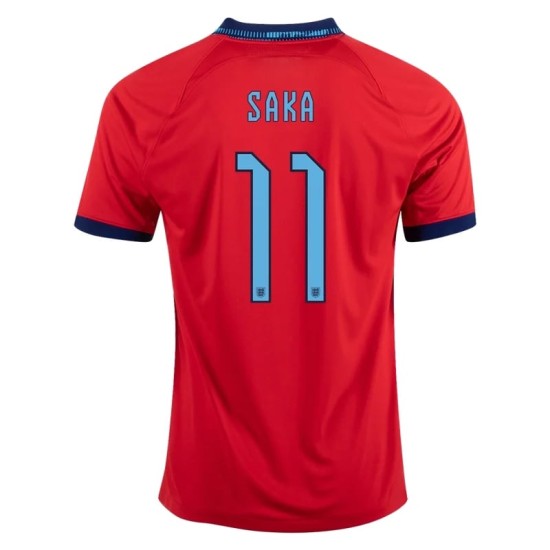 Bukayo Saka #11 Inglaterra Camiseta de Visita Mundial 2022