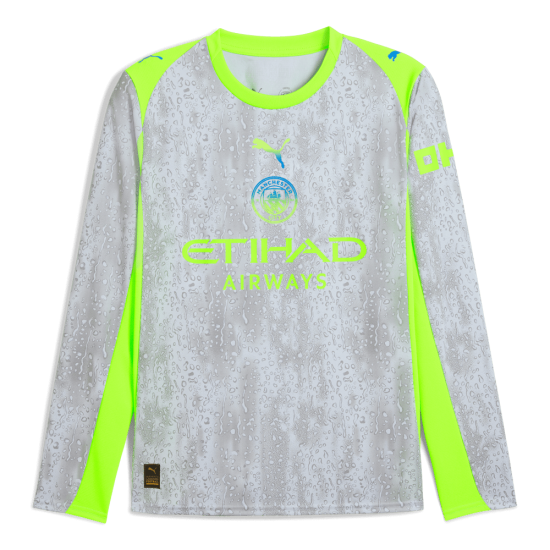 Hombre Manchester City 2025/26 Tercera Camiseta de Manga Larga Hombre Manchester City 2025/26 Tercera Camiseta de Manga Larga