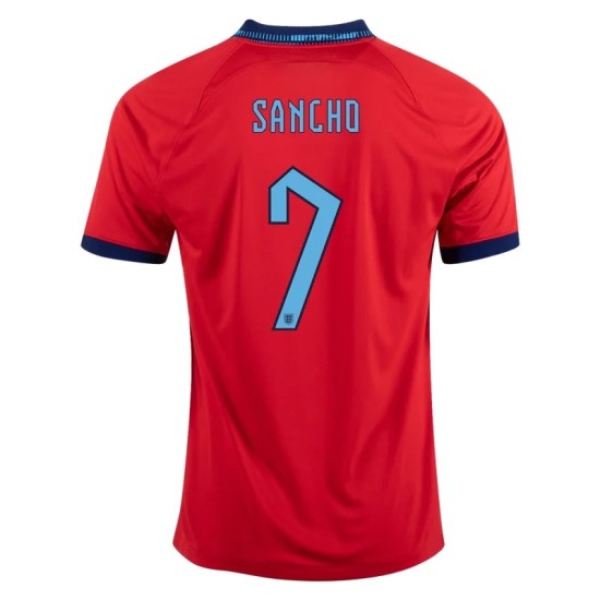 Jadon Sancho #7 Inglaterra Camiseta de Visita Mundial 2022