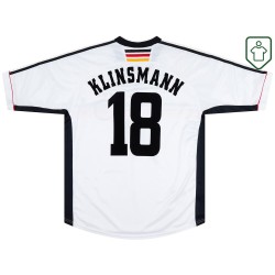 Camiseta retro local Alemania 1998/00 para hombre Klinsmann #18