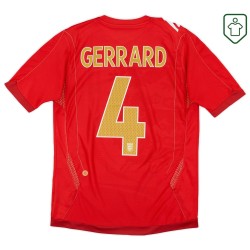 Camiseta retro visitante Inglaterra 2006/08 para hombre Gerrard #4