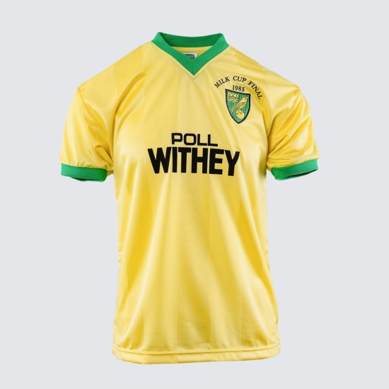 Camiseta retro final Milk Cup de local del Norwich City para niños 1985