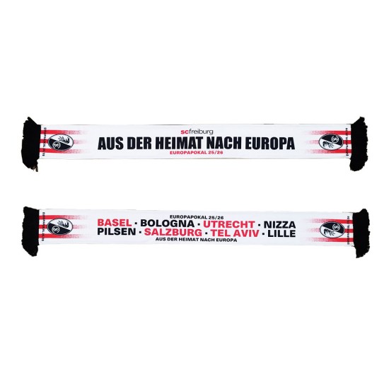 SC Freiburg Bufanda 2025/26 From Home To Europe – Blanco