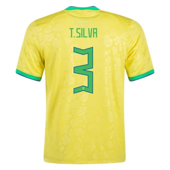 Thiago Silva #3 Brasil Camiseta de Local Mundial 2022 Thiago Silva #3 Brasil Camiseta de Local Mundial 2022