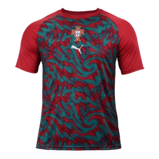 Camiseta de Entrenamiento Prepartido de la Copa Mundial 2026 de Portugal Tercera Equipación Roja para Hombre