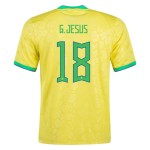 Gabriel Jesus #18 Brasil Camiseta de Local Mundial 2022 Gabriel Jesus #18 Brasil Camiseta de Local Mundial 2022