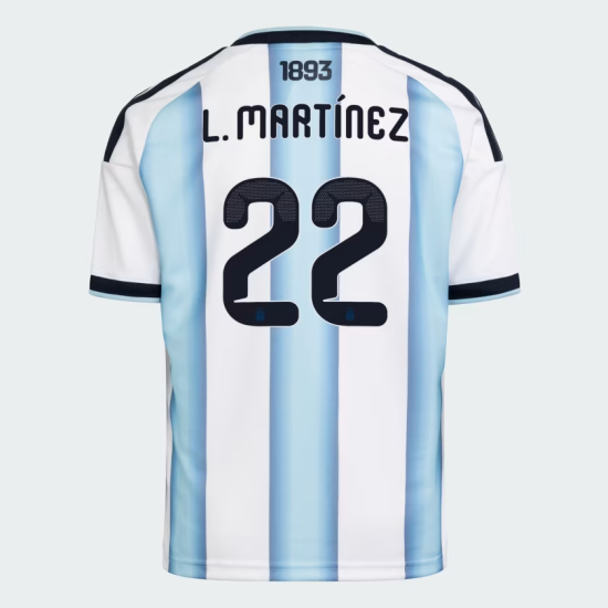 Camiseta Oficial Local Argentina 2026 Niño L. MARTÍNEZ #22 Camiseta Oficial Local Argentina 2026 Niño L. MARTÍNEZ #22