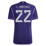 Lautaro Martinez #22 Argentina Camiseta de Visita Mundial 2022 Lautaro Martinez #22 Argentina Camiseta de Visita Mundial 2022